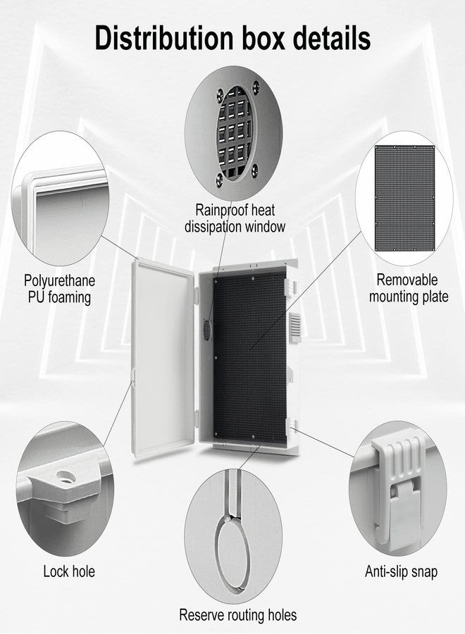 Namunanee Outdoor Electrical Junction Box, ABS Water Resistant Enclosure with Internal Mounting Panel & Hinged Cover, 15.7" H* 11" L* 4.1" W - Image 4